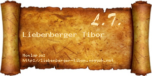 Liebenberger Tibor névjegykártya